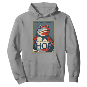 No Hope Without Hop Hoodie Ribbit Resist Repeat Resistance Frog Protest Pop Art Graphic TS02 Sport Gray Print Your Wear