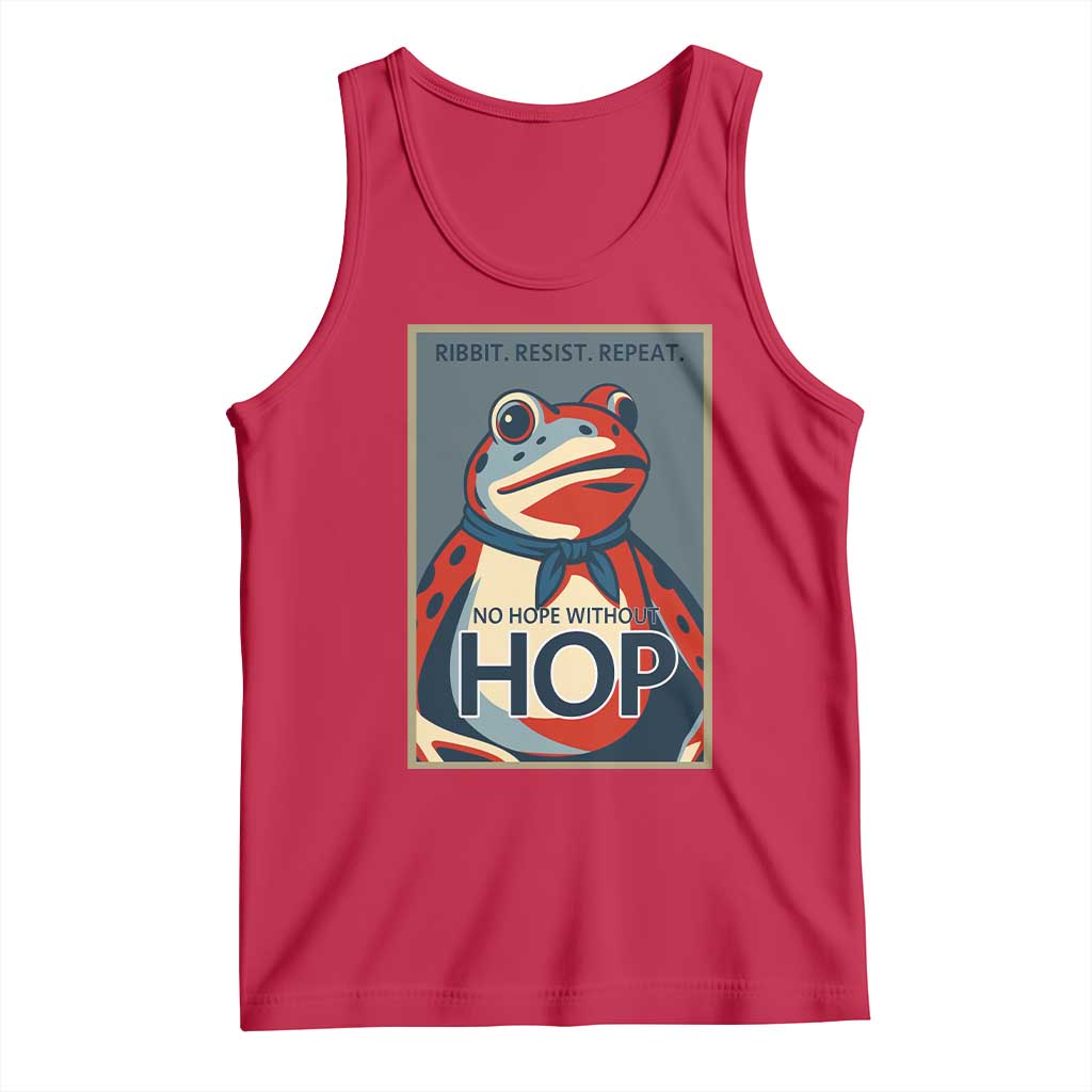 No Hope Without Hop Tank Top Ribbit Resist Repeat Resistance Frog Protest Pop Art Graphic TS02 Red Print Your Wear
