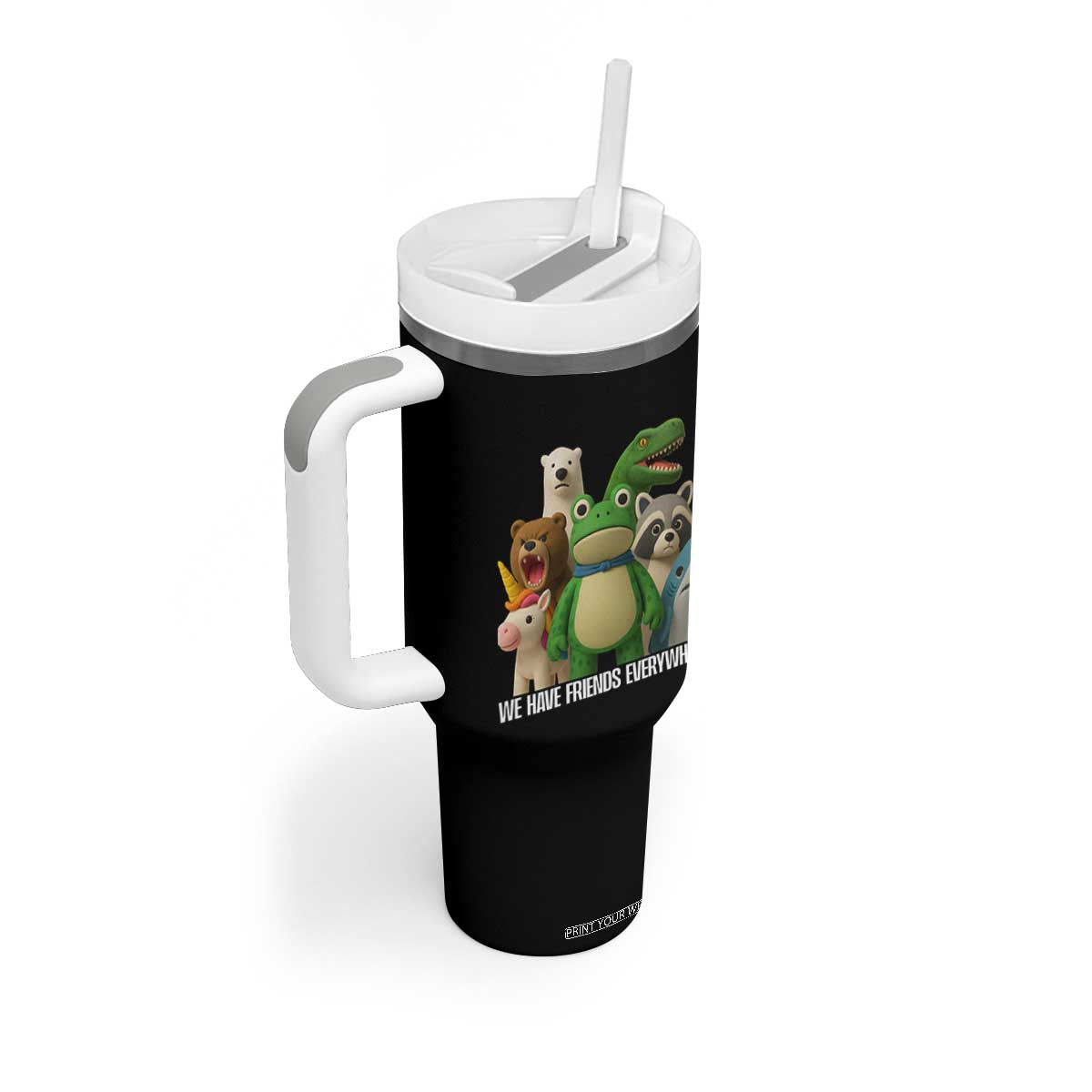 United Mascots Protest Tumbler With Handle We Have Friends Everywhere TS02 Print Your Wear