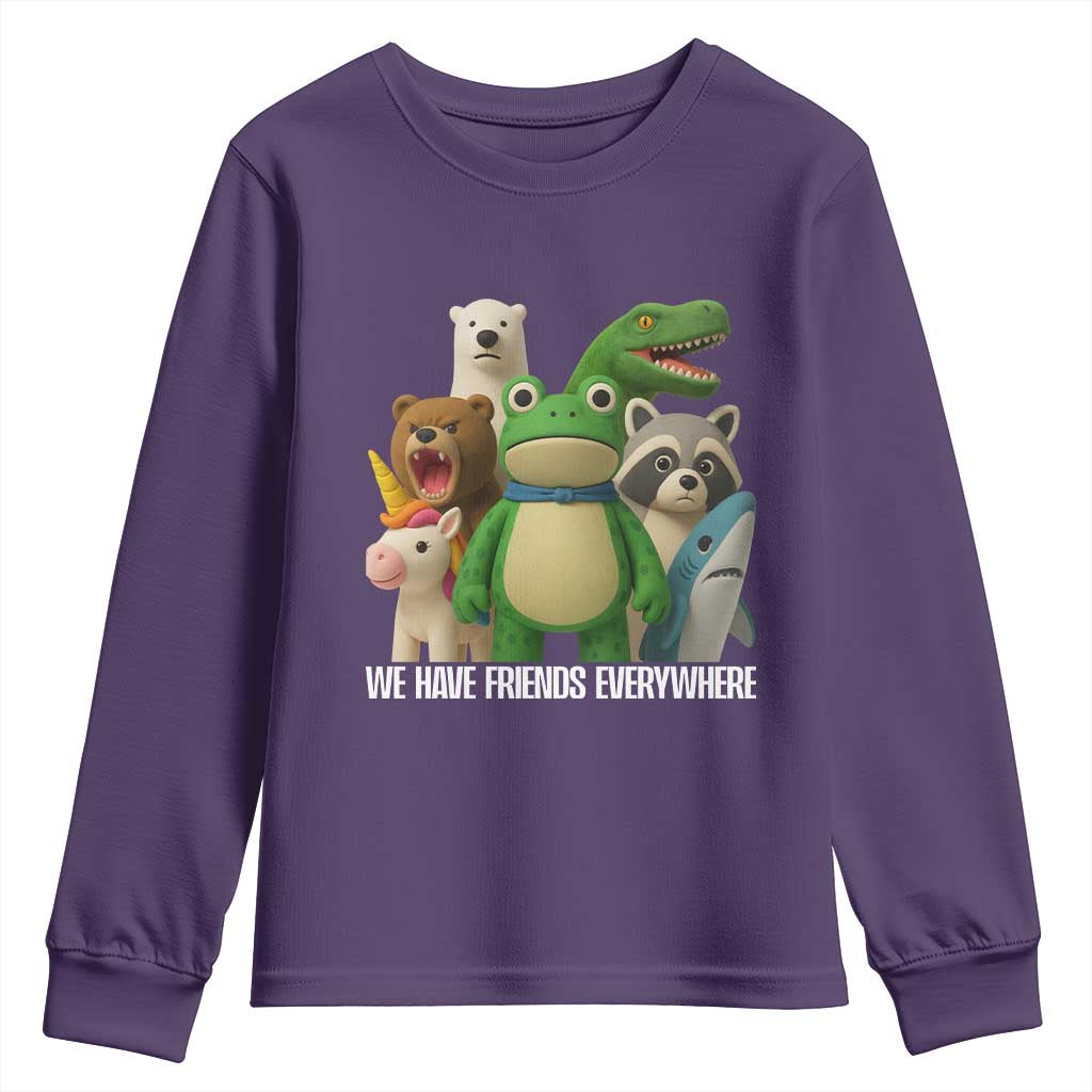 United Mascots Protest Youth Sweatshirt We Have Friends Everywhere TS02 Purple Print Your Wear