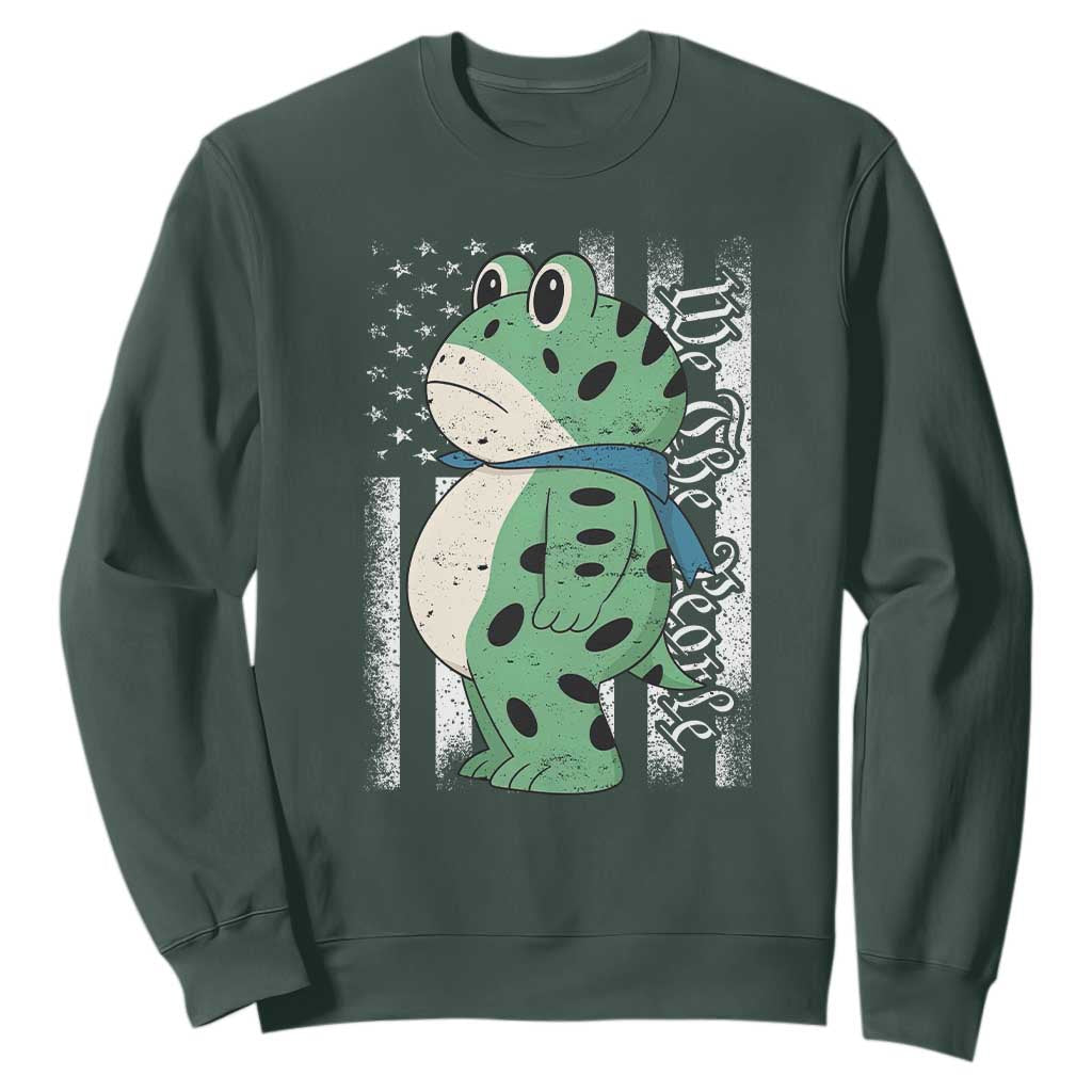We The People Portland Frog Sweatshirt Patriotic Protest American Flag TS02 Dark Forest Green Print Your Wear