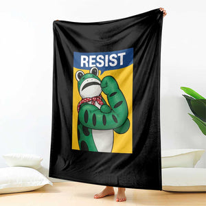 Resist Rosie Frog Throw Blanket Protest Parody Feminist Retro Poster TS02 Print Your Wear