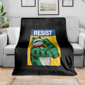 Resist Rosie Frog Throw Blanket Protest Parody Feminist Retro Poster TS02 Print Your Wear