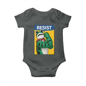 Resist Rosie Frog Baby Onesie Protest Parody Feminist Retro Poster TS02 Dark Heather Print Your Wear