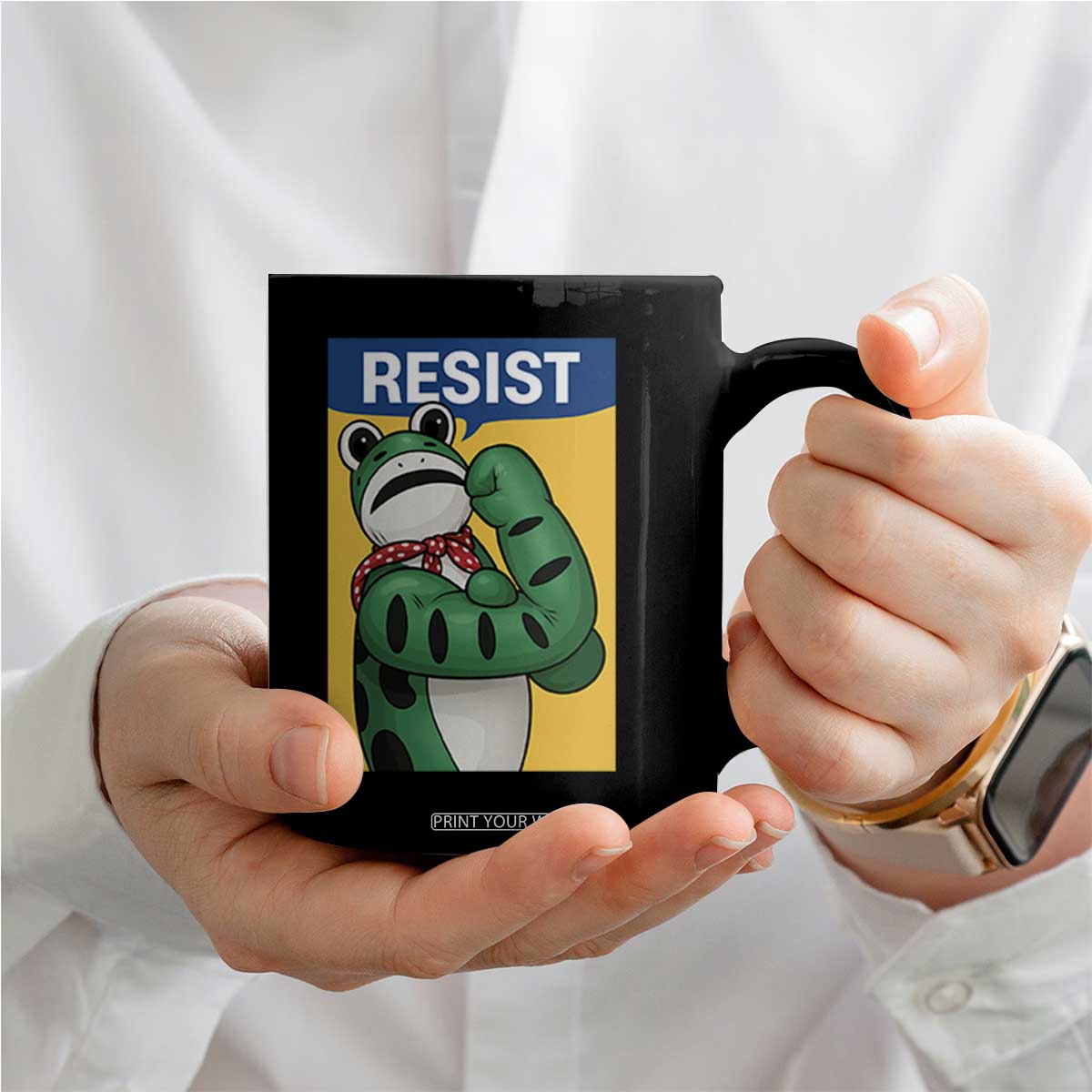 Resist Rosie Frog Coffee Mug Protest Parody Feminist Retro Poster TS02 Print Your Wear