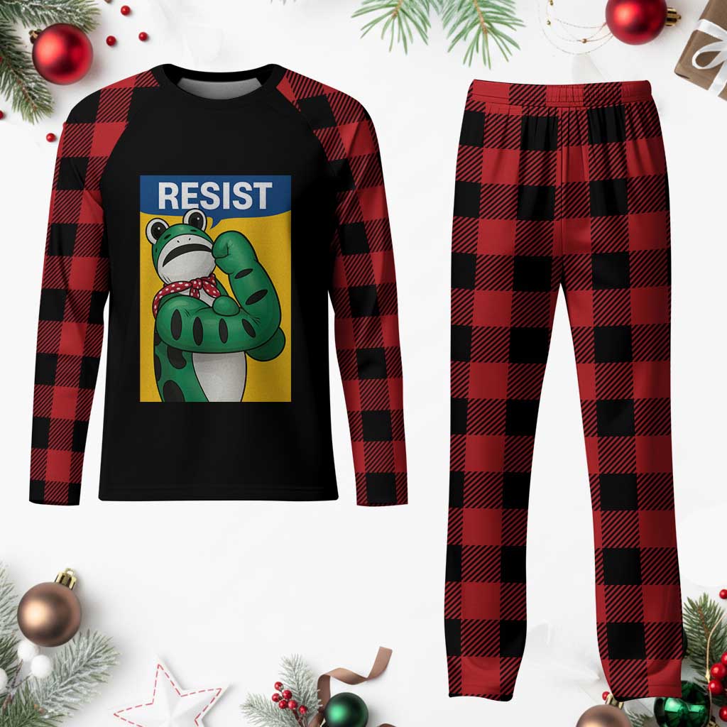 Resist Rosie Frog Plaid Pajama Set Protest Parody Feminist Retro Poster TS02 Buffalo Plaid Print Your Wear