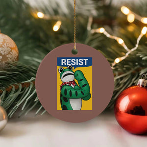 Resist Rosie Frog Ceramic Ornament Protest Parody Feminist Retro Poster TS02 1pc Mocha Print Your Wear