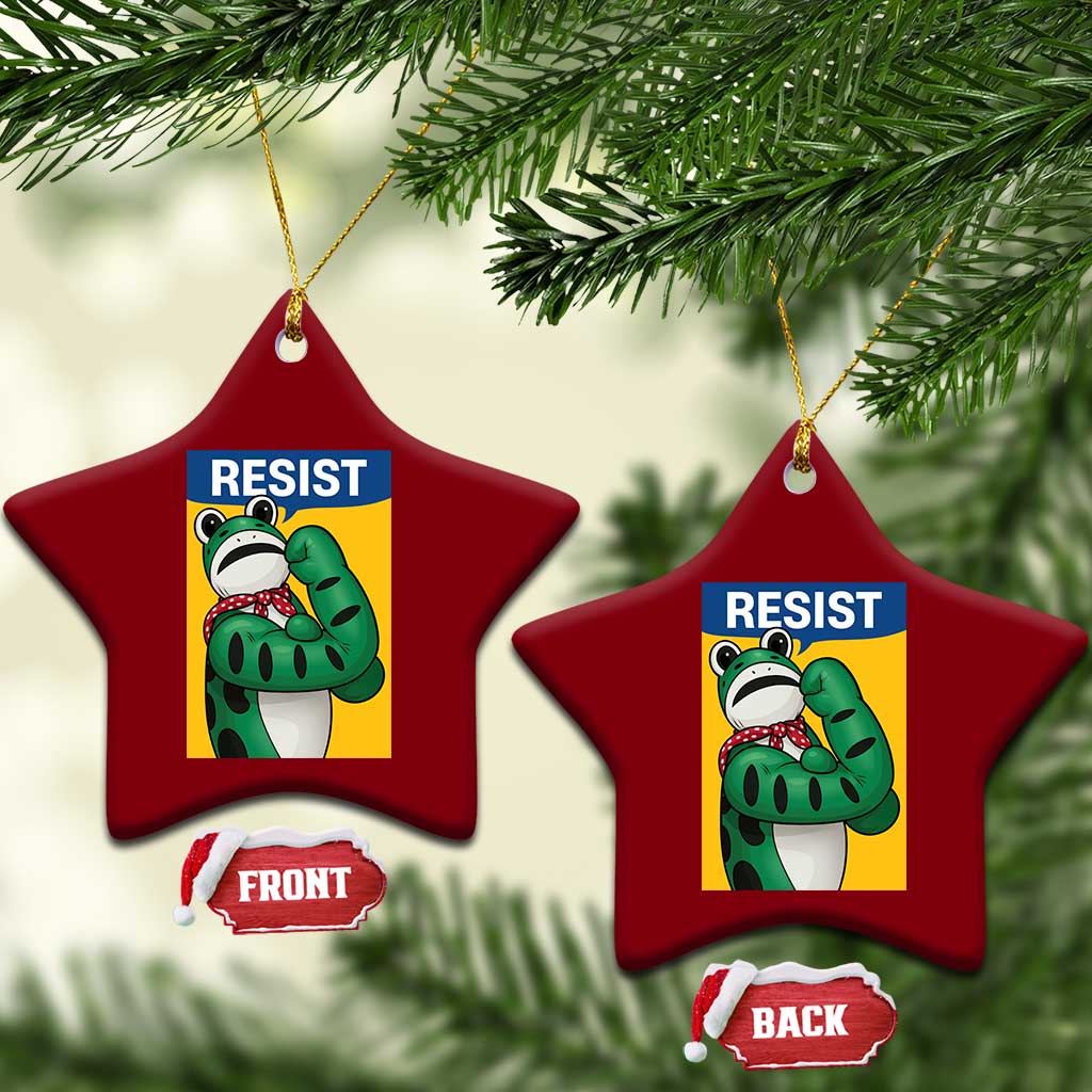 Resist Rosie Frog Ceramic Ornament Protest Parody Feminist Retro Poster TS02 Print Your Wear