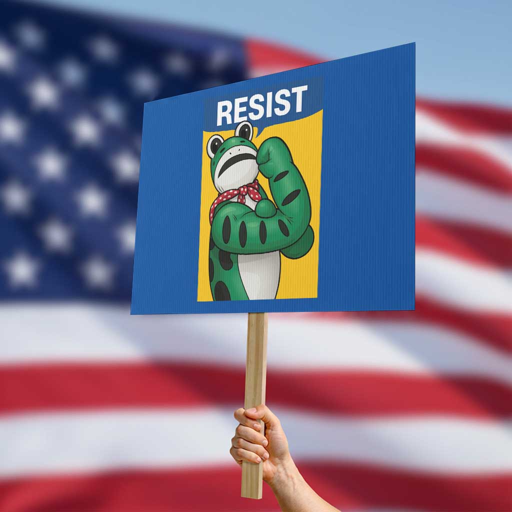 Resist Rosie Frog Protest Sign Protest Parody Feminist Retro Poster TS02 Horizontal 18
