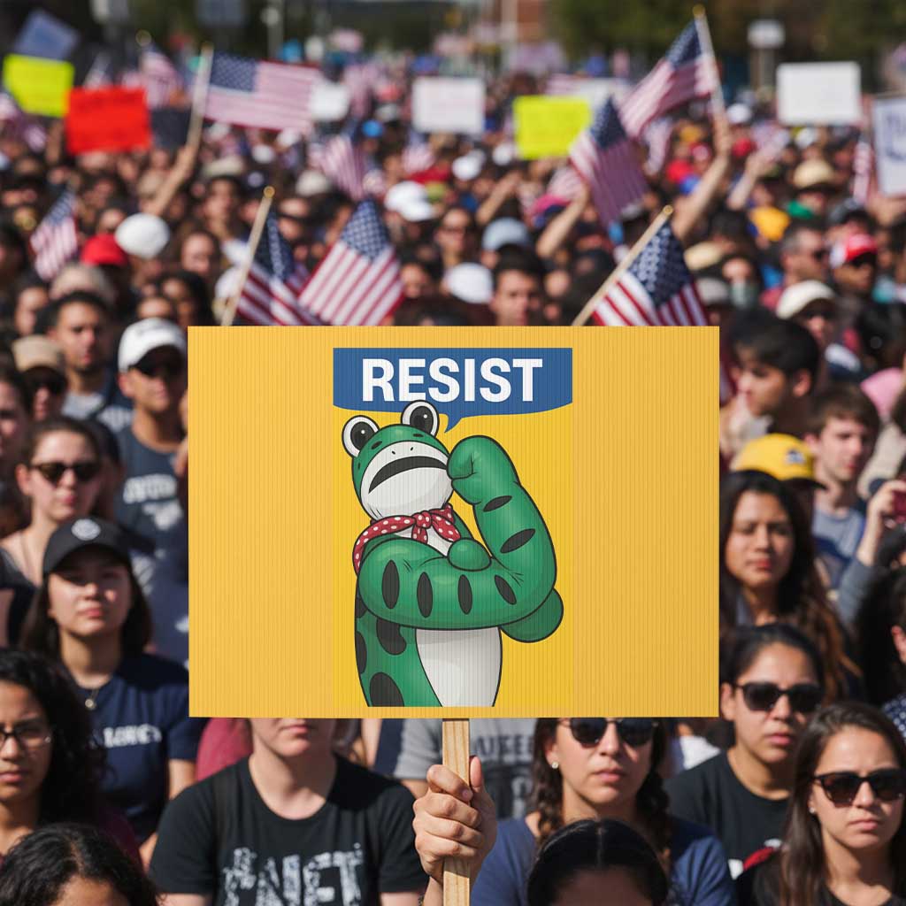Resist Rosie Frog Protest Sign Protest Parody Feminist Retro Poster TS02 Horizontal 18