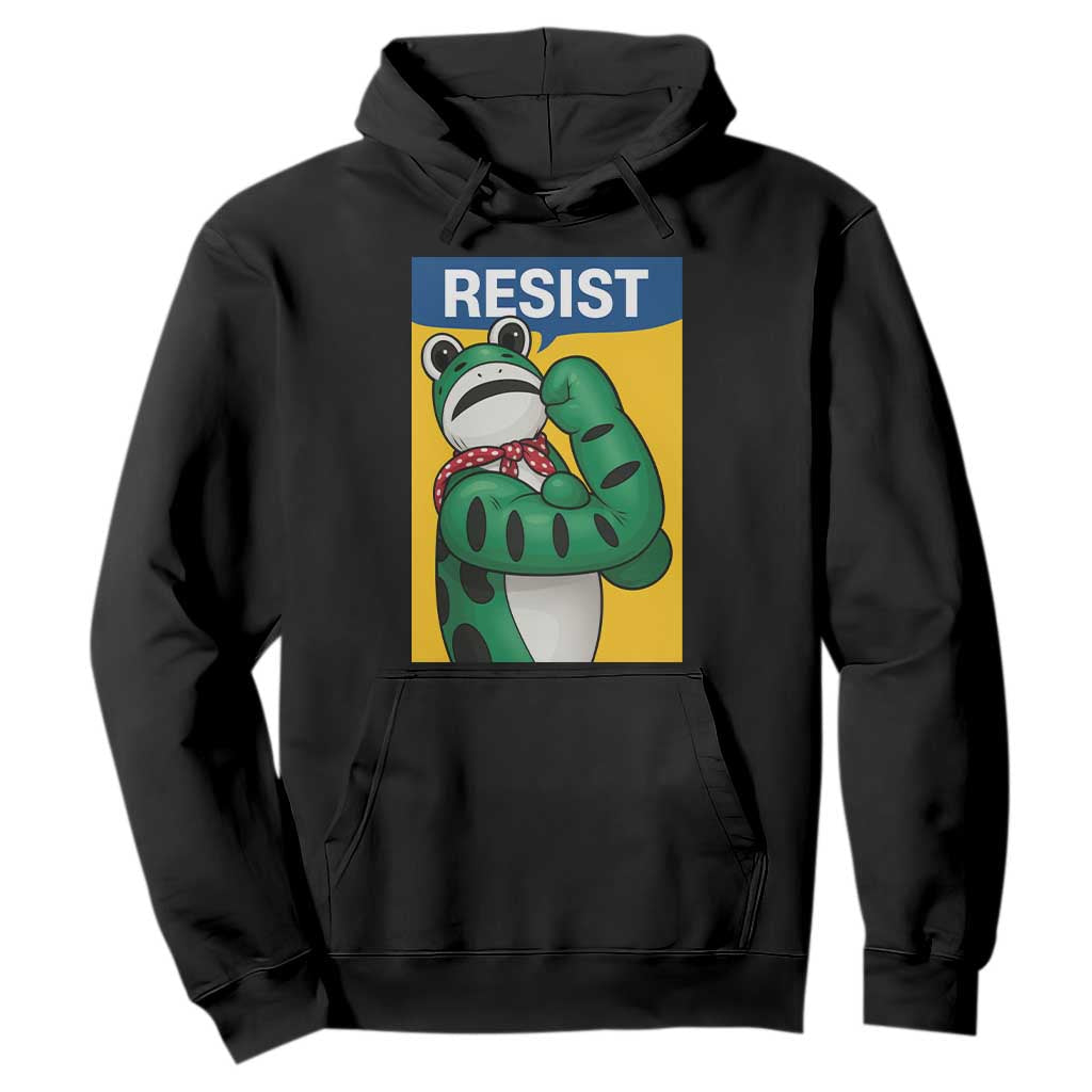 Resist Rosie Frog Hoodie Protest Parody Feminist Retro Poster TS02 Black Print Your Wear