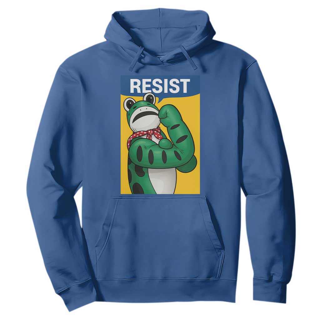 Resist Rosie Frog Hoodie Protest Parody Feminist Retro Poster TS02 Royal Blue Print Your Wear