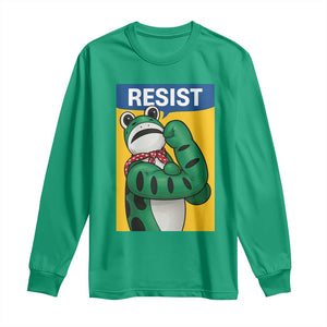 Resist Rosie Frog Long Sleeve Shirt Protest Parody Feminist Retro Poster TS02 Irish Green Print Your Wear