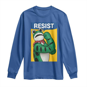 Resist Rosie Frog Long Sleeve Shirt Protest Parody Feminist Retro Poster TS02 Royal Blue Print Your Wear