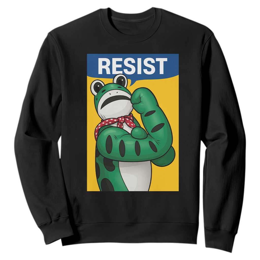 Resist Rosie Frog Sweatshirt Protest Parody Feminist Retro Poster TS02 Black Print Your Wear