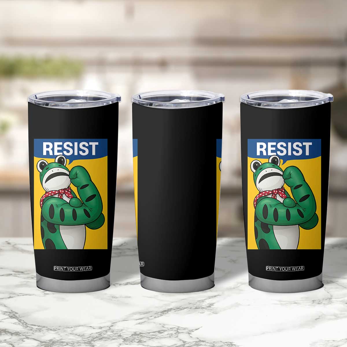 Resist Rosie Frog Tumbler Cup Protest Parody Feminist Retro Poster TS02 Print Your Wear