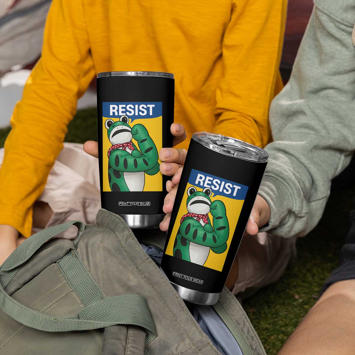 Resist Rosie Frog Tumbler Cup Protest Parody Feminist Retro Poster TS02 Print Your Wear