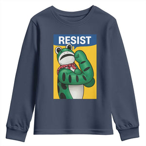 Resist Rosie Frog Youth Sweatshirt Protest Parody Feminist Retro Poster TS02 Navy Print Your Wear