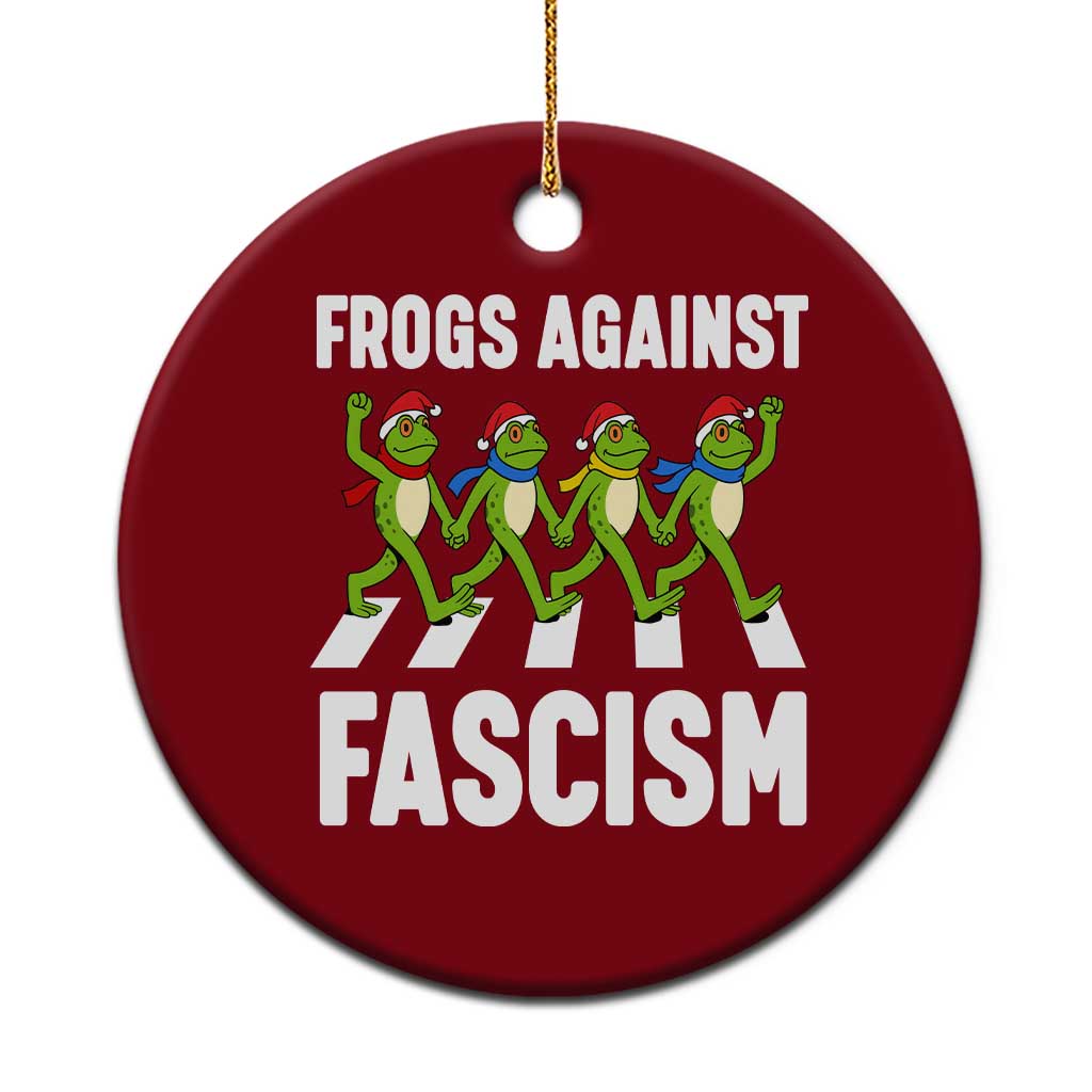 Santa Frog Against Fascism Ceramic Ornament Xmas Holiday Frogs Band Resistance Protest TS02 1pc Red Print Your Wear