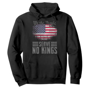 We The People Serve No Kings Hoodie Patriotic Eagle American Flag TS02 Black Print Your Wear