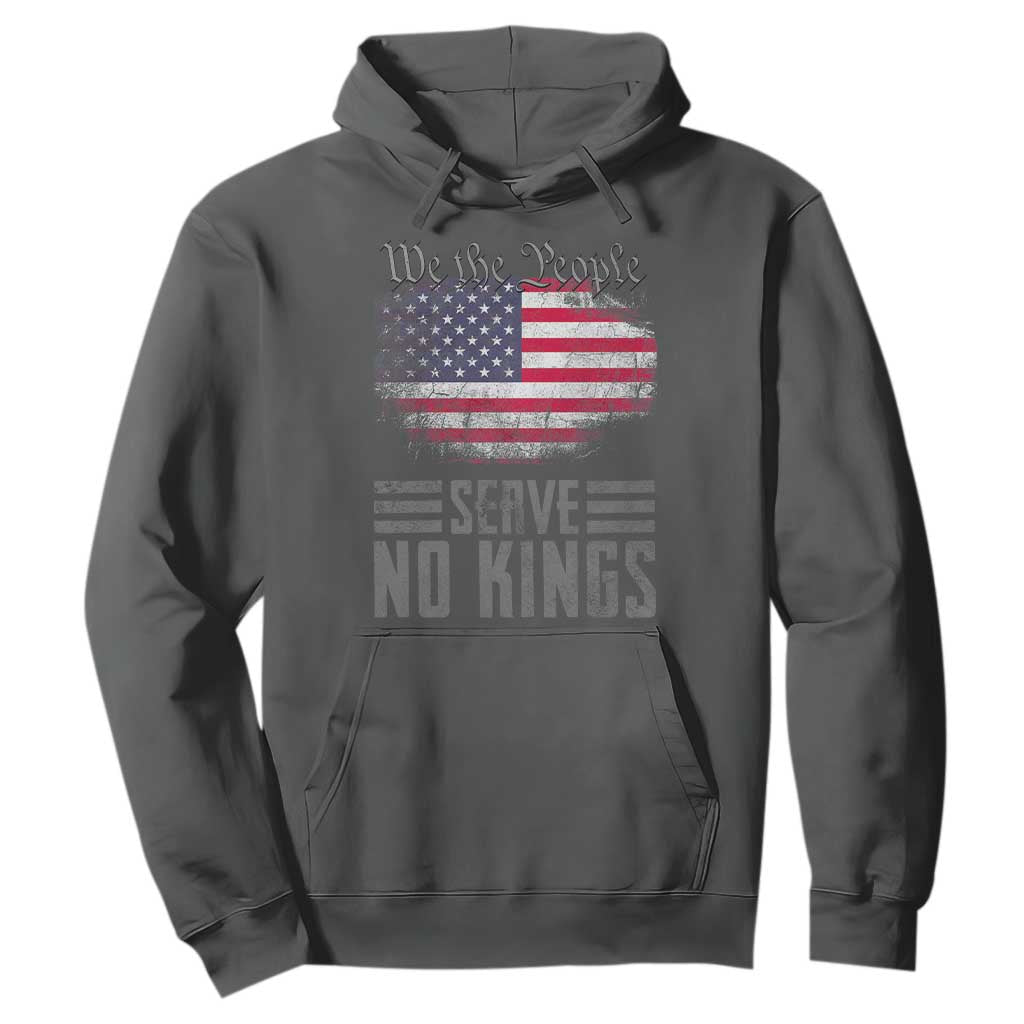 We The People Serve No Kings Hoodie Patriotic Eagle American Flag TS02 Dark Heather Print Your Wear