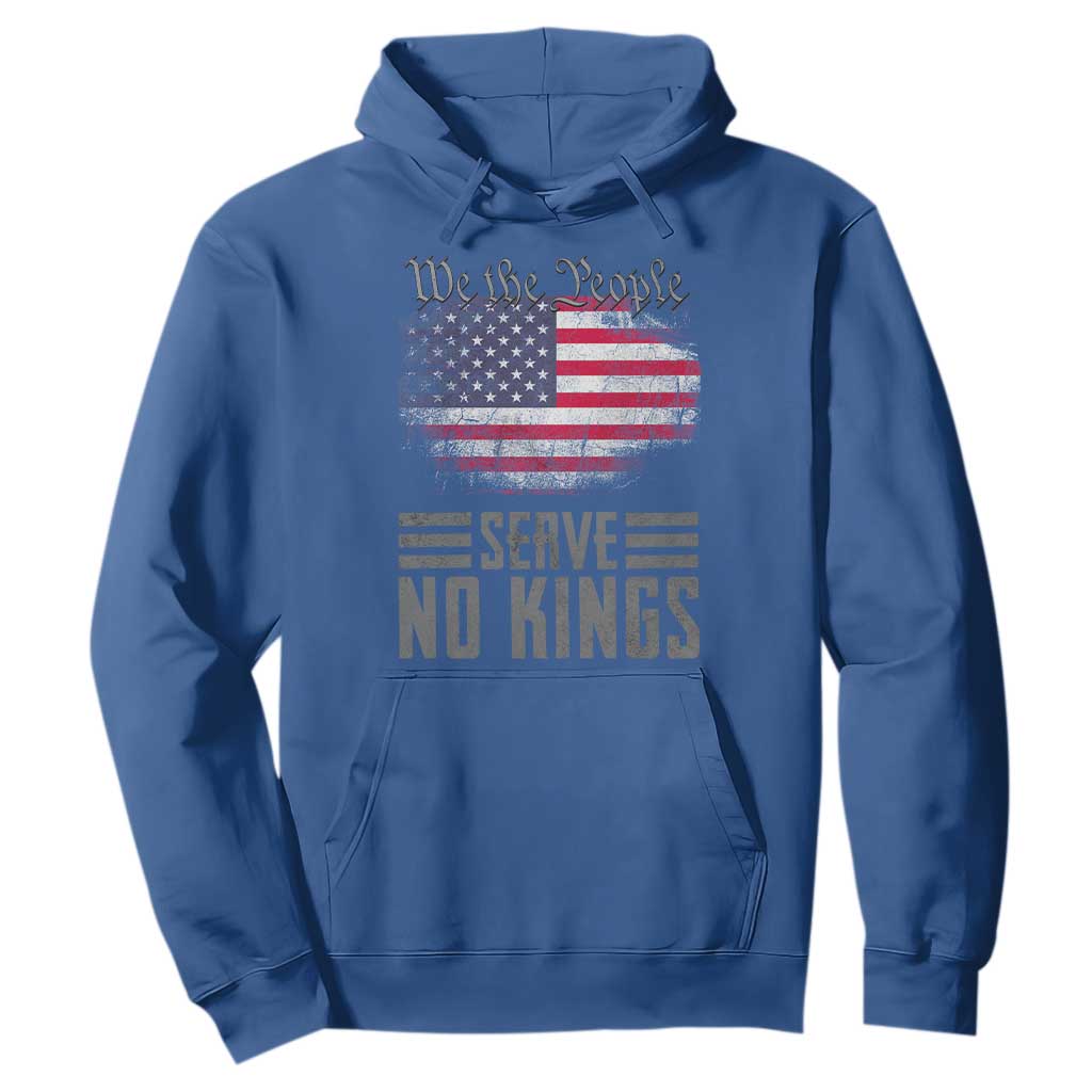 We The People Serve No Kings Hoodie Patriotic Eagle American Flag TS02 Royal Blue Print Your Wear
