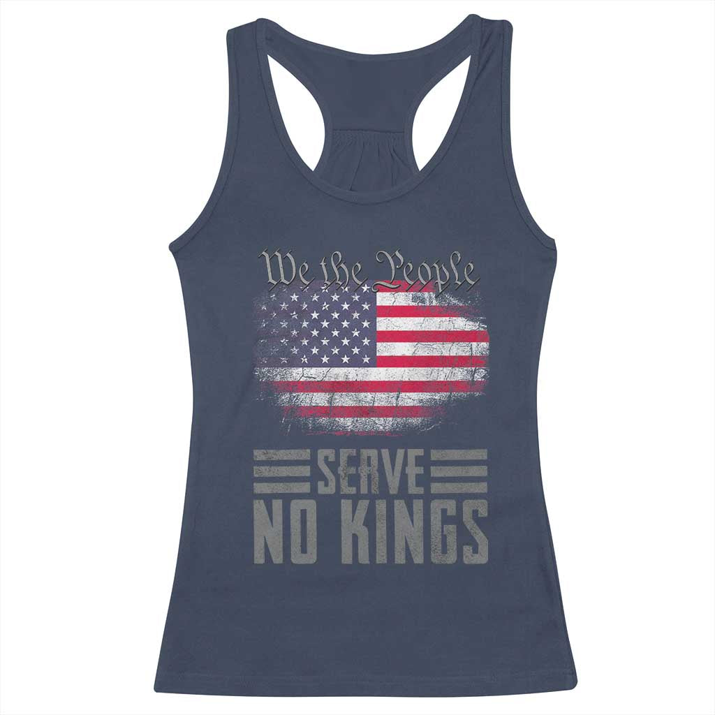 We The People Serve No Kings Racerback Tank Top Patriotic Eagle American Flag TS02 Navy Print Your Wear