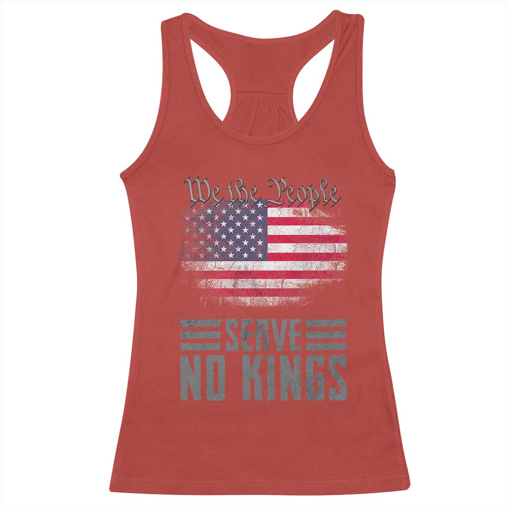 We The People Serve No Kings Racerback Tank Top Patriotic Eagle American Flag TS02 Red Print Your Wear