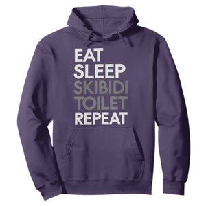 Eat Sleep Skibidi Toilet Repeat Hoodie Funny Gen Alpha Slang TS02 Purple Print Your Wear