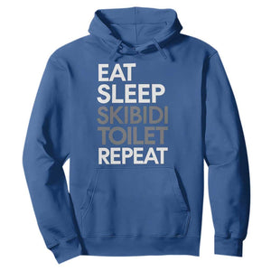 Eat Sleep Skibidi Toilet Repeat Hoodie Funny Gen Alpha Slang TS02 Royal Blue Print Your Wear