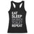 Eat Sleep Skibidi Toilet Repeat Racerback Tank Top Funny Gen Alpha Slang TS02 Black Print Your Wear