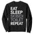 Eat Sleep Skibidi Toilet Repeat Sweatshirt Funny Gen Alpha Slang TS02 Black Print Your Wear