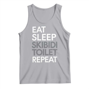 Eat Sleep Skibidi Toilet Repeat Tank Top Funny Gen Alpha Slang TS02 Athletic Heather Print Your Wear