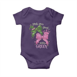 Green and Pink Coquette Bow Baby Onesie Pink Goes Good With Green TS02 Purple Print Your Wear