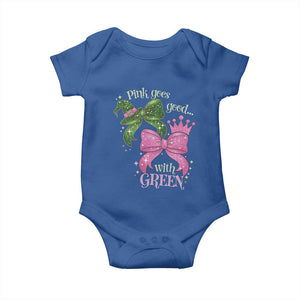 Green and Pink Coquette Bow Baby Onesie Pink Goes Good With Green TS02 Royal Blue Print Your Wear