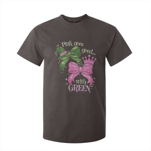 Green and Pink Coquette Bow T Shirt For Kid Pink Goes Good With Green TS02 Dark Chocolate Print Your Wear