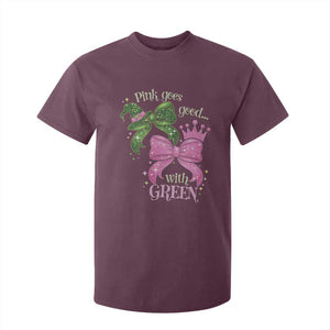 Green and Pink Coquette Bow T Shirt For Kid Pink Goes Good With Green TS02 Maroon Print Your Wear