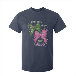 Green and Pink Coquette Bow T Shirt For Kid Pink Goes Good With Green TS02 Navy Print Your Wear