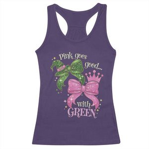 Green and Pink Coquette Bow Racerback Tank Top Pink Goes Good With Green TS02 Purple Print Your Wear