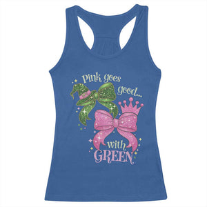 Green and Pink Coquette Bow Racerback Tank Top Pink Goes Good With Green TS02 Royal Blue Print Your Wear