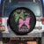 Green and Pink Coquette Bow Spare Tire Cover Pink Goes Good With Green TS02 No hole Black Print Your Wear