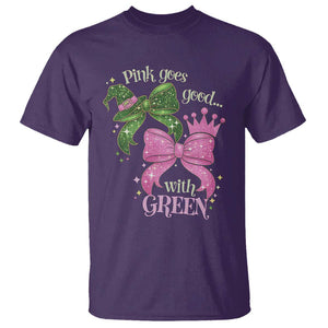 Green and Pink Coquette Bow T Shirt Pink Goes Good With Green TS02 Purple Print Your Wear