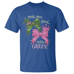 Green and Pink Coquette Bow T Shirt Pink Goes Good With Green TS02 Royal Blue Print Your Wear