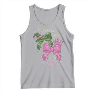 Green and Pink Coquette Bow Tank Top Pink Goes Good With Green TS02 Athletic Heather Print Your Wear