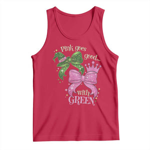 Green and Pink Coquette Bow Tank Top Pink Goes Good With Green TS02 Red Print Your Wear