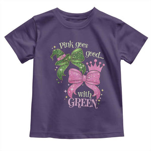 Green and Pink Coquette Bow Toddler T Shirt Pink Goes Good With Green TS02 Purple Print Your Wear