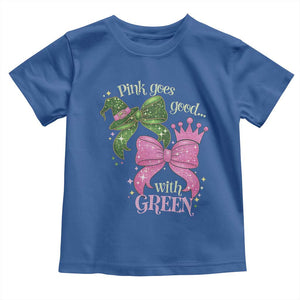 Green and Pink Coquette Bow Toddler T Shirt Pink Goes Good With Green TS02 Royal Blue Print Your Wear