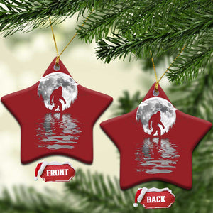 Bigfoot Christmas Ornament Sasquatch Under The Moon Cryptid TS02 Star Red Print Your Wear