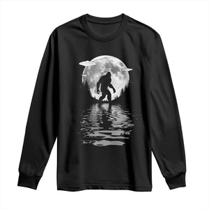 Bigfoot Long Sleeve Shirt Sasquatch Under The Moon Cryptid TS02 Black Print Your Wear