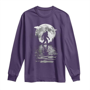 Bigfoot Long Sleeve Shirt Sasquatch Under The Moon Cryptid TS02 Purple Print Your Wear